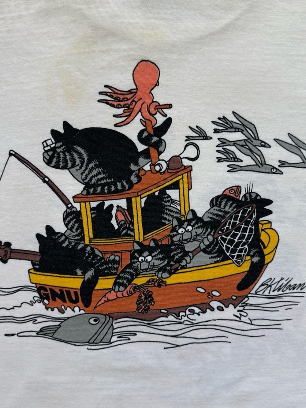 Vintage B kliban Hawaii crazy shirts Sailing cats humor Graphic souvenir cartoon - Picture 7 of 7